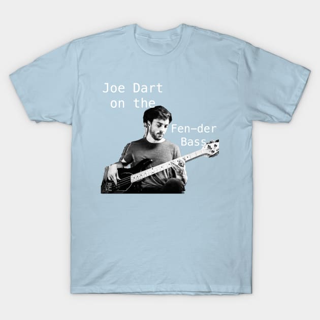 Joe Dart on the Fen-der bass T-Shirt by SamKlein